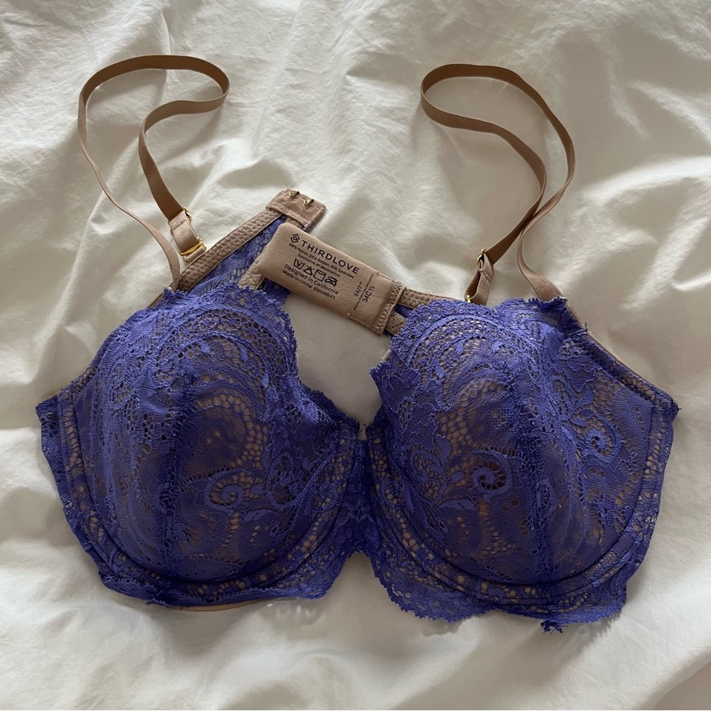 ThirdLove Periwinkle Lace Balconette Bra